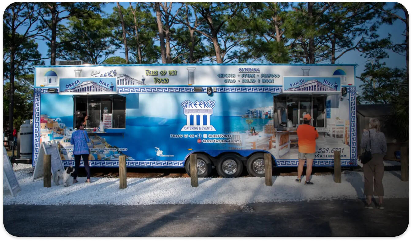 Grill Gas Express delivery truck on a job site